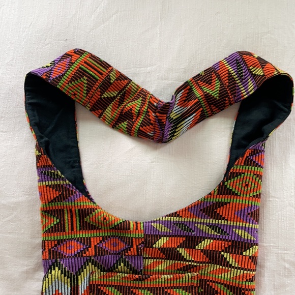 Colorful Tribal Bucket Hobo Boho bag 100% cotton - Picture 3 of 11